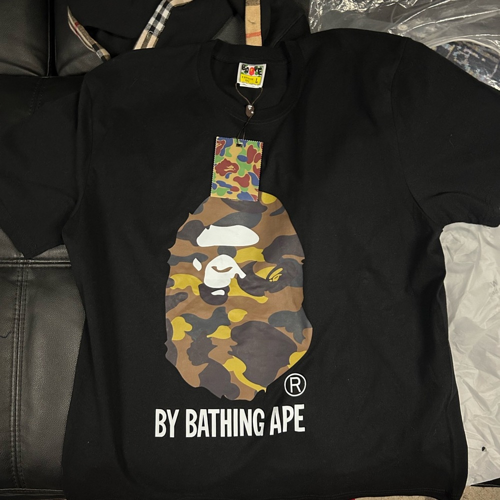 BAPE Black and Camo Ape Head Tee
